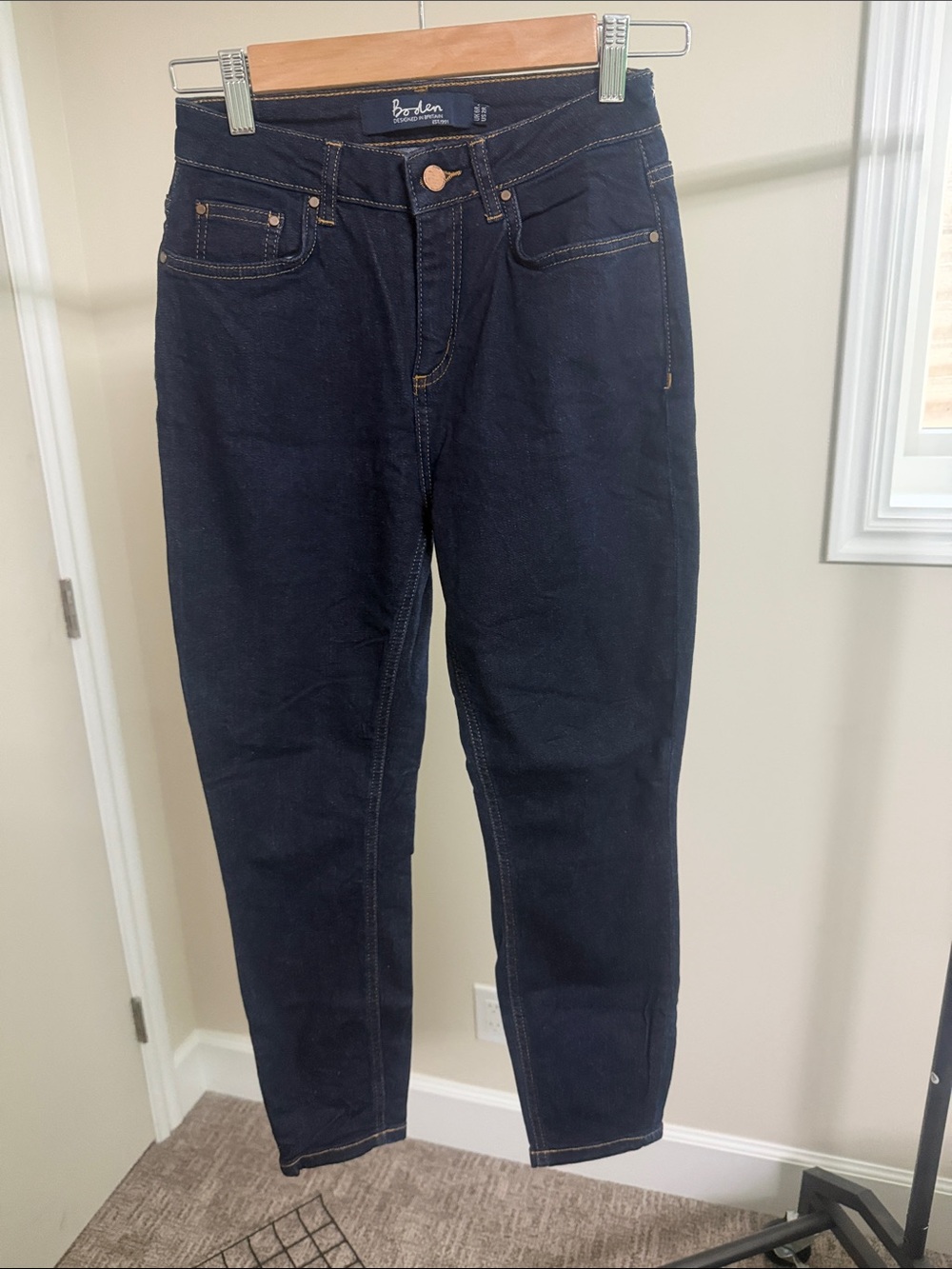 Boden Dark Indigo High-Rise Ankle Jeans